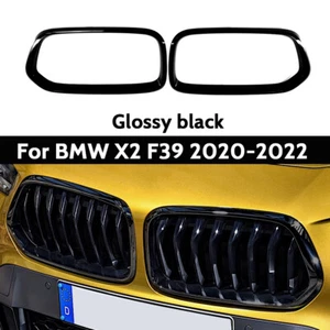 Paar Kühlergrill Rahmen Abdeckung Glanz Schwarz Für BMW X2 F39 20-22 - Bild 1 von 7
