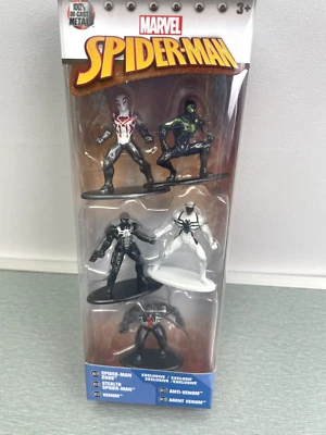 Jada Nano MARVEL Figuras de Metal Spider-Man Paquete de 5 Veneno, Anti-Veneno, Spider-Man 2099 Foto 1 de 4