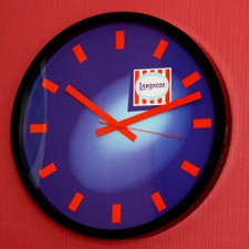 Große Wanduhr LANGNESE Eismarke altes Logo 1996 Markise 50cm aus Kinofoyer