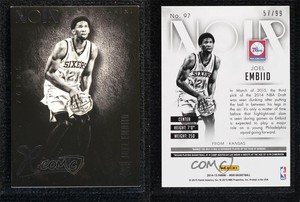 2014-15 Panini Noir Black and White Rookies /99 Joel Embiid #97 Rookie RC