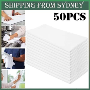 50PCS Plain towels Budget Face Washer Wipe Cotton Terrycloth 28x28cm Bulk Towels - Picture 1 of 12