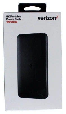 Paquete de alimentación portátil Verizon 5K mAh con carga inalámbrica Qi Foto 1 de 4