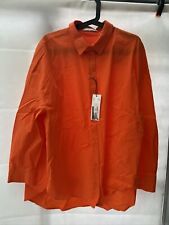 Oui Long Sleeve Button Up Orange Shirt Size 16 New With Tags