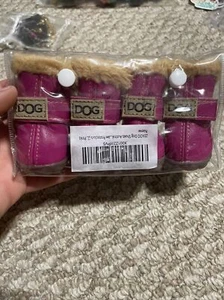 ZEKOO Snow Small Dog Shoes Boots Anti Slip Waterproof Rubber Sole, Pink Size 2 - Picture 1 of 5