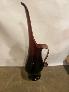 Vintage Viking Swung Vase Purple Amethyst Pitcher Mid Century 20” L. E. Smith - Picture 1 of 4