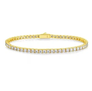 4.7ct Tennis Bracelet Yellow Gold 18K Lab-Created LED Box Diamond Test Pass 16cm - Picture 1 of 3