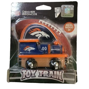 Tren de juguete de madera real MasterPieces de los Denver Broncos de la NFL para mayores de 3 años, coleccionable de la NFL - Imagen 1 de 1