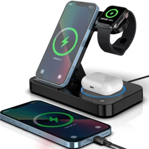 Multifunctional Foldable 4-in-1 Wireless Charging 15W Wireless Charger - Picture 1 of 14