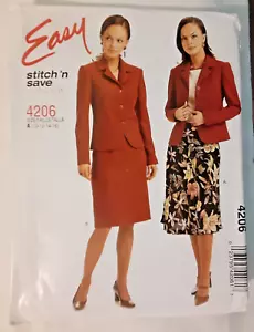 Chaqueta y faldas forradas McCall's Pattern 4206 Misses' proyecto artesanal de costura (H) - Imagen 1 de 2