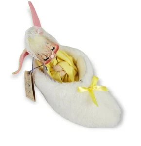 Muñeca Annalee Sleeping Bunny in Slipper #16 etiqueta sleepy rabbit pascua difusa - Imagen 1 de 8