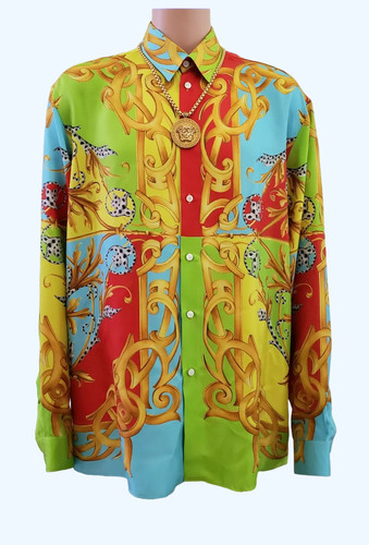 Camicia Versace stampata 100% seta IT 58 US 48 nuova
