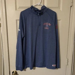 Chicago Cubs Men's Large Blue 1/4 Zip Long Sleeve MLB Baseball Stitches Jacket - Picture 1 of 11
