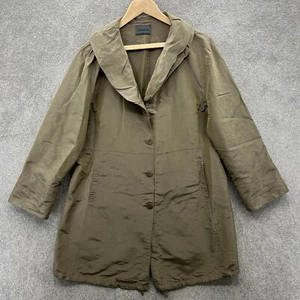 Oska Mantel Damen Größe 4 (UK 16/18) braun 100% Seide Lagenlook Chore asymmetrisch - Bild 1 von 16