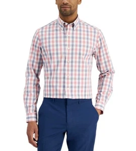 Club Room Men's Slim Fit 4-Way Stretch Gingham Dress Shirt Size S 14-14 1/2 - Picture 1 of 3