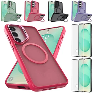 Per Samsung Galaxy S25 Plus/Ultra Custodia Magnetica Cavalletto Cover Protezione Schermo - Foto 1 di 42