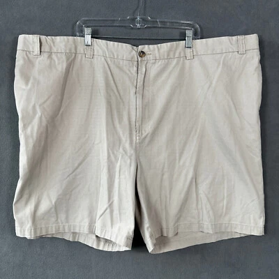 Shorts masculino Harbor Bay 56 R bege cáqui chino caimento solto 100% algodão - Imagem 1 de 4