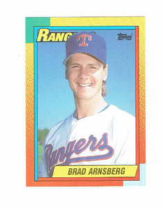 Brad Arnsberg Rangers Pitcher #3T Topps 1990 Baseball Card