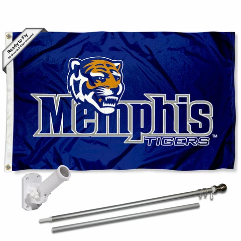 Memphis Tigers Flag Pole and Bracket Gift Set Package Cover