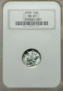 1939-P Mercury Dime NGC MS67 - Picture 1 of 2