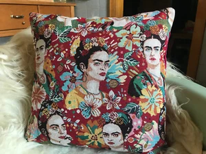 Zierkissen Gobelin/Samt Frida Kahlo Motiv Neu - Bild 1 von 3