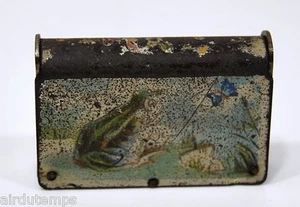 GRENOUILLE PAPILLONS pyrogène métal tole lithographié 1900 - Imagen 1 de 1