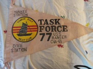 VIETNAM TONKIN GULF YACHT CLUB TASK FORCE 77 USS RANGER CVA-61 PENNET FLAGGE - Bild 1 von 2