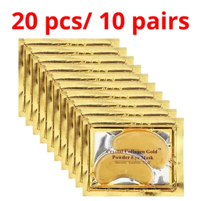 20 PCS UNDER EYE CRYSTAL COLLAGEN GEL PAD GOLD 24K FACE MASK ANTI AGING WRINKLE - Image 1 of 4
