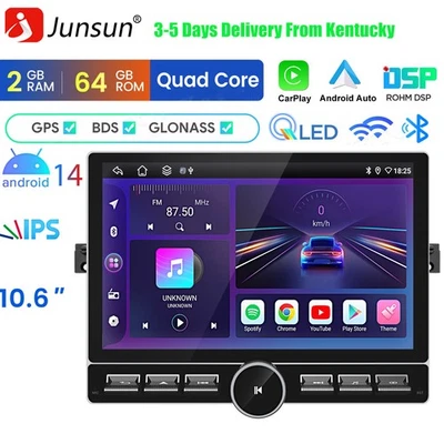 CarPlay Android14 10.6"2+64G Car Stereo Radio RDS For BMW 3 Series E46 1998-2006 — 第 1/4 张图片