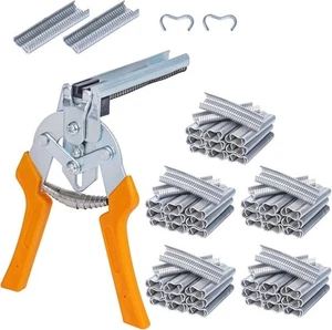 Wire Cage Clips Type M Nail Ring Pliers with 3000pcs M Clips, Hog M Yellow - Picture 1 of 9