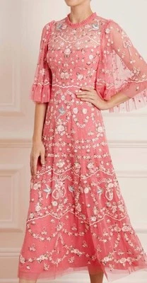 Vestido bordado convidado de casamento agulha e linha US4 serve como US2 rosa bonito - Imagem 1 de 4