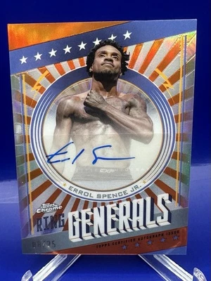 2024 Topps Chrome Boxing Ring Generals Auto /25 Orange Errol Spence Jr. - Image 1 of 3