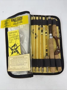 Caña de pescar vintage Eagle Claw Trailmaster 5 vías 8 piezas con estuche de viaje no. VM8TM - Imagen 1 de 14