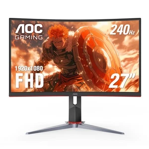 C27G2Z 27" Curved Frameless Ultra-Fast Gaming Monitor, FHD 1080p, 0.5ms 240Hz... - Picture 1 of 9