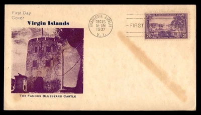 Mayfairstamps US FDC 1937 Virgin Islands Bluebeard Castle First Day Cover aau_60 - Image 1 of 2