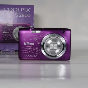 Nikon Coolpix S2800 Digital Compact Camera Purple 20,1 MP 5x, Case, Boxed - Photo 1/22
