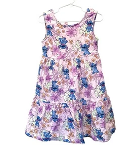 Disney Jumping Beans LILO Stitch Dress Girls 5T Purple Tropical Vacation - Picture 1 of 9