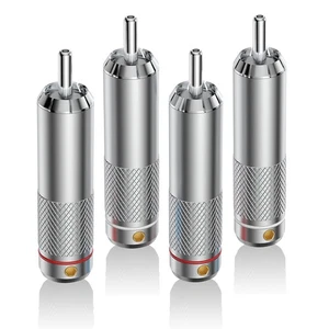 4pcs Aluminium Case RCA Rhodium Plated Connector Plug for HiFi Audio Cable DIY - Picture 1 of 9