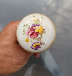 Vintage Set Porcelain Door Knobs Hand Painted Floral  - Picture 1 of 5