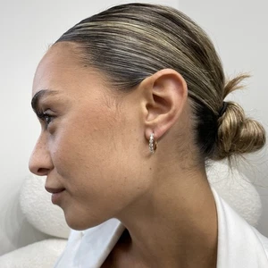 Diamond Earrings Round 1.1 Ct E-F VS1 Lab Created 14k Yellow Gold - Picture 1 of 10