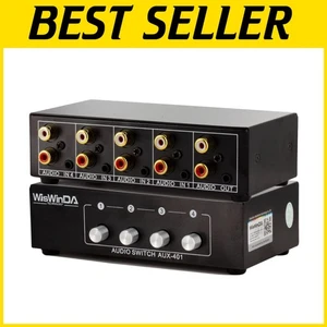 4-in-1 RCA Audio Switch Box with Gold Connectors - Durable and Passive Selector - Picture 1 of 9