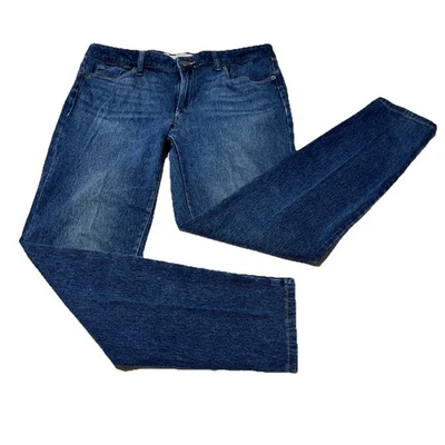 Jones New York Knit Jeans Women’s 14 Mid Rise Slim Straight Stretch Blue Denim - Image 1 of 4