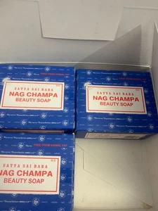 Satya Sai Baba Nag Champa Seife 4er Pack Riegel je 150g Gesamt 600g Natur Neu - Bild 1 von 4