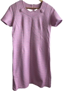Bellissimo abito vintage anni 60 70 rosa e blu fantasia dettaglio bottoni taglia M - Foto 1 di 14