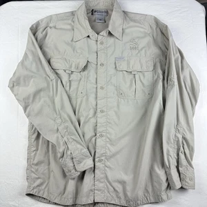 Columbia Titanium Shirt Mens XXL Tan Long Sleeve Outdoor Hiking Fishing Nylon - Picture 1 of 5