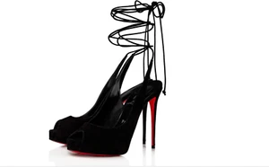 New Christian Louboutin LACE UP NVP 120 Suede Platform Heels Sandals Shoes Sz 40 - Picture 1 of 11