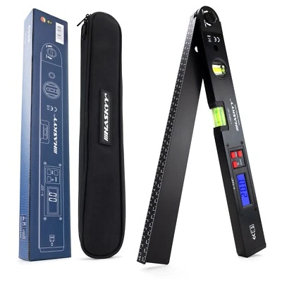 HASKYY® digitaler LCD 0-220° Winkelmesser Wasserwaage Gradmesser Steelblack - Bild 1 von 4