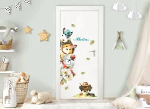 Door sticker Cross-dressing Puppies Dogs Baby Room Removable Wall Decal Sticker - Picture 1 of 4