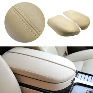 Fits 2007-2013 Acura MDX BEIGE Leather Center Console Lid Box Armrest Cover Skin - Picture 1 of 6