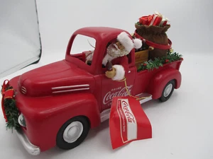 Coca-Cola Kurt Adler Fabriche Santa in Pickup Holiday Christmas Table Decor - Picture 1 of 13