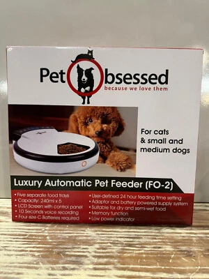 BRAND NEW: LUXURY AUTOMATIC PET FEEDER (FO-2) FOR CATS AND SMALL TO MEDIUM DOGS - Image 1 of 3